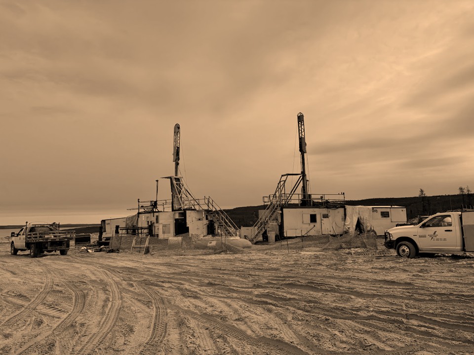 Field work on a mining exploration site